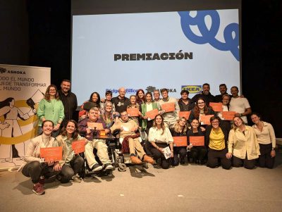 Group of diverse individual in the prize ceremony of a contest 